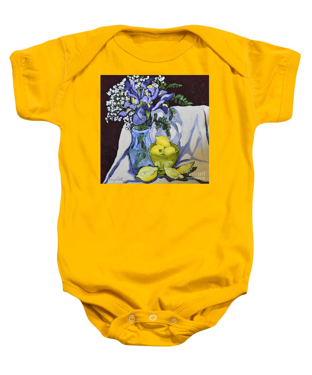 Iris Baby Onesie featuring the painting He Remembered by Mary Beth Harrison