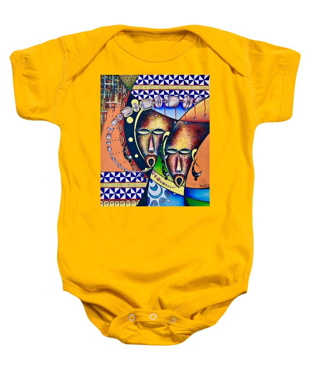 Femi Baby Onesie featuring the painting Hidden by Femi