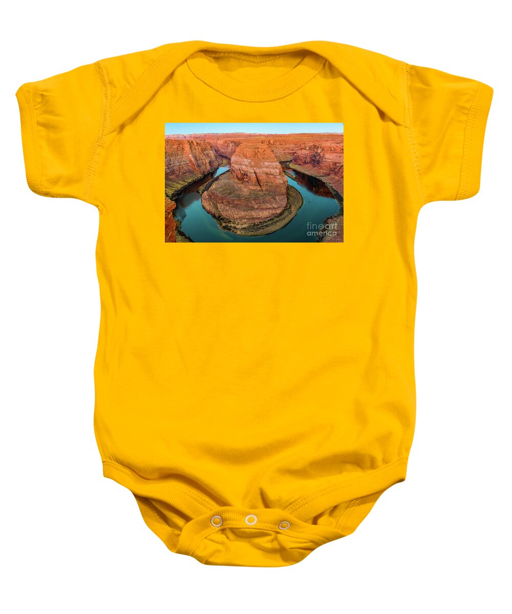 Horseshoe Baby Onesie featuring the photograph Horseshoe Bend by Dheeraj Mutha