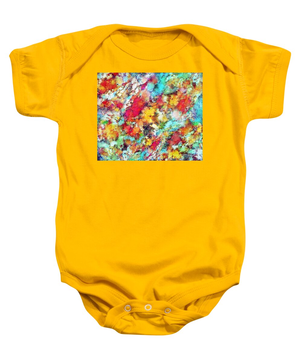 Many Colours Baby Onesie featuring the digital art Jolt by Keith Mills