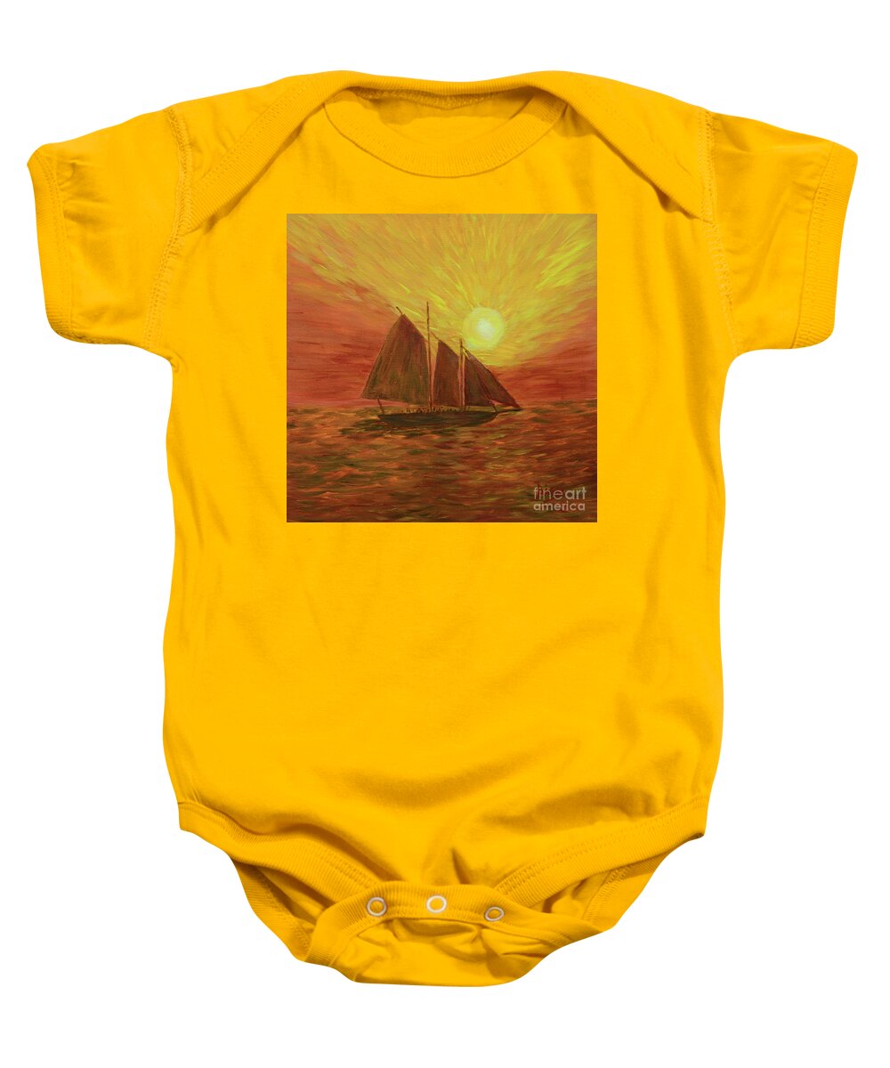 Sailing Baby Onesie featuring the painting Key West Sailing by Aicy Karbstein