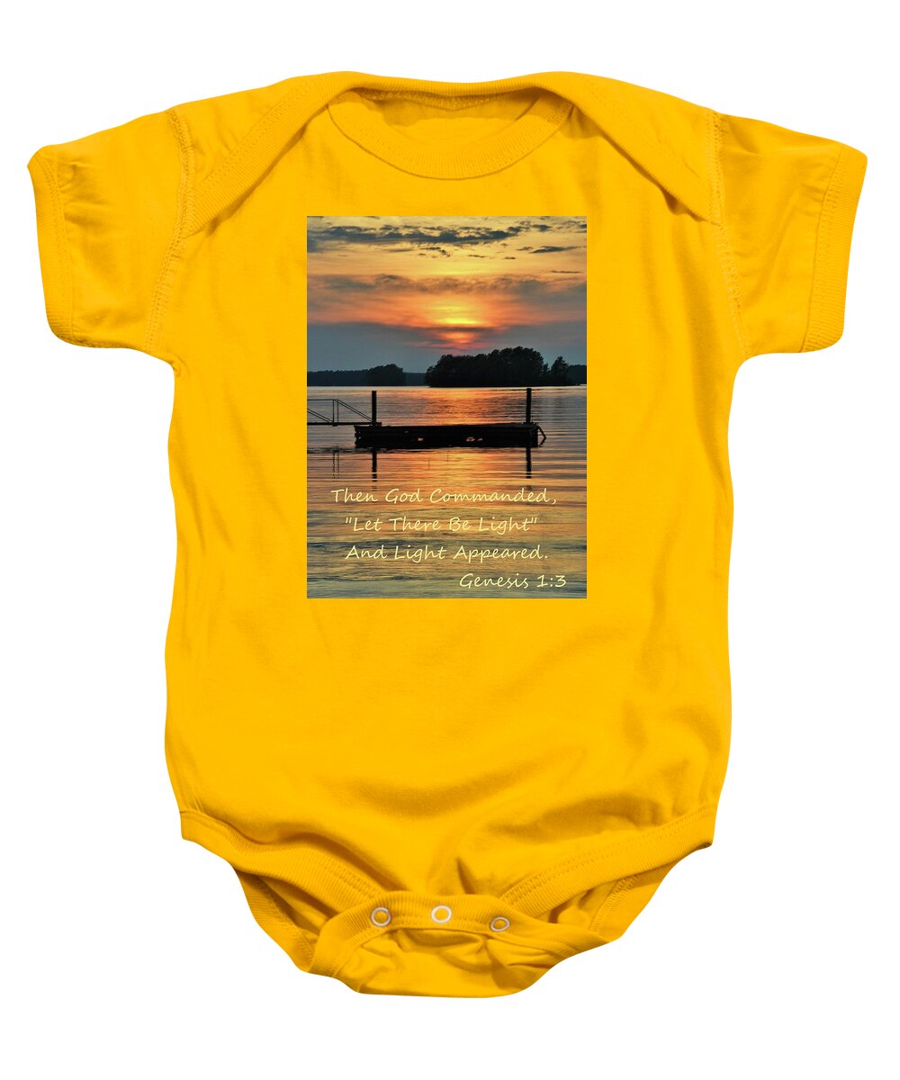 Let There Be Light Baby Onesie featuring the photograph Let There Be Light by Lisa Wooten