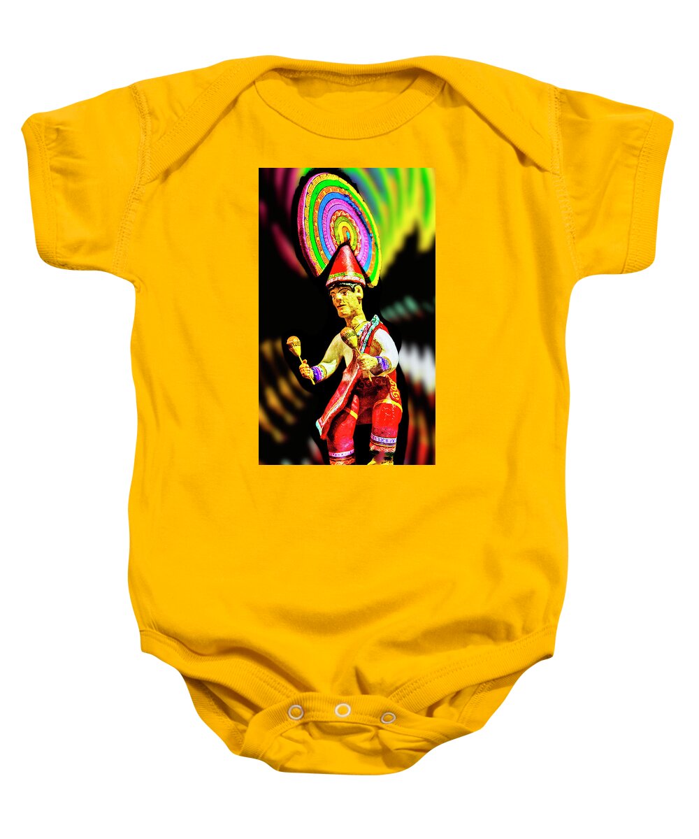 Cozumel Baby Onesie featuring the photograph Mayan Dancer by Pheasant Run Gallery