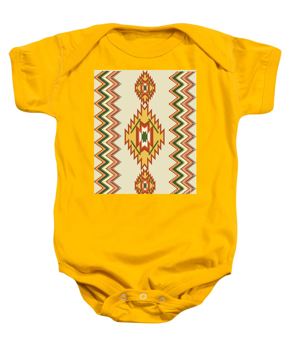 Rug Art Baby Onesie featuring the digital art Native american rug by Shelley Myers
