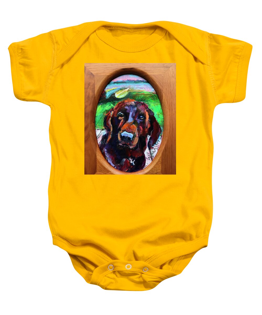 Painting Baby Onesie featuring the painting Otter by Les Leffingwell
