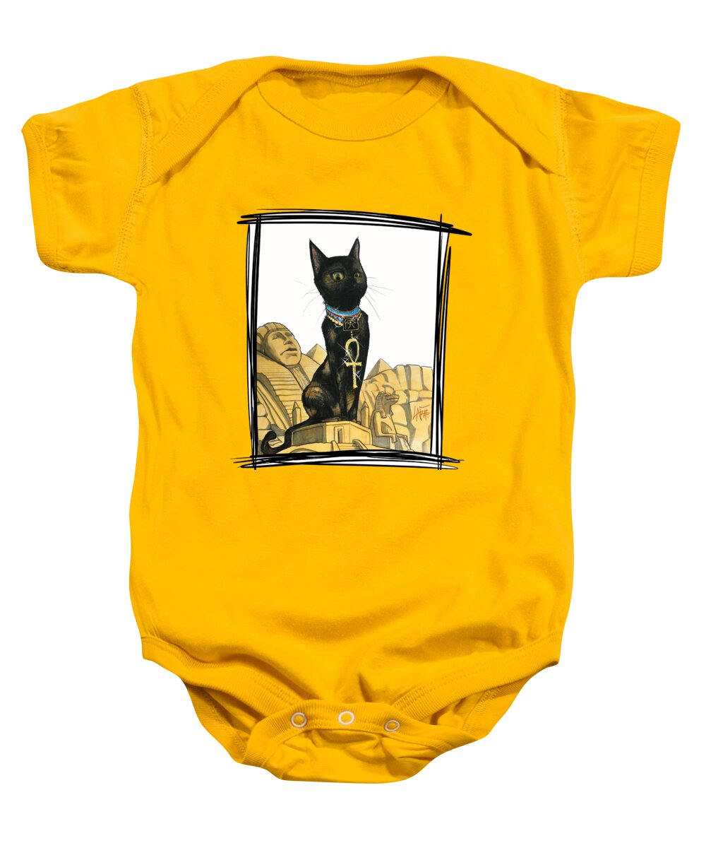 Phibbs Baby Onesie featuring the drawing Phibbs 5075 by Canine Caricatures By John LaFree
