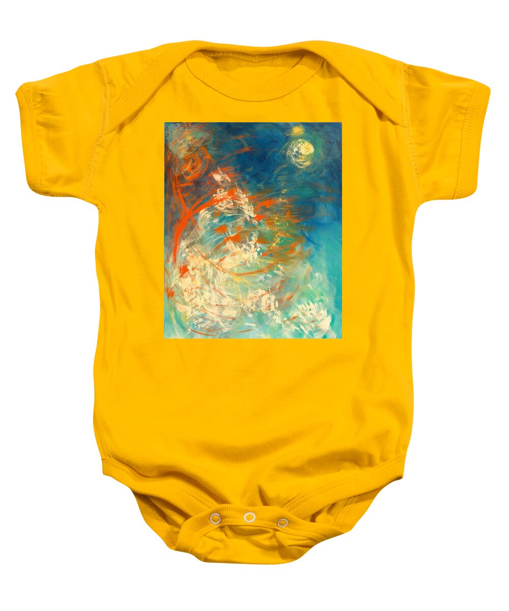 Abstract Baby Onesie featuring the painting Something is happening by Christine Cloutier