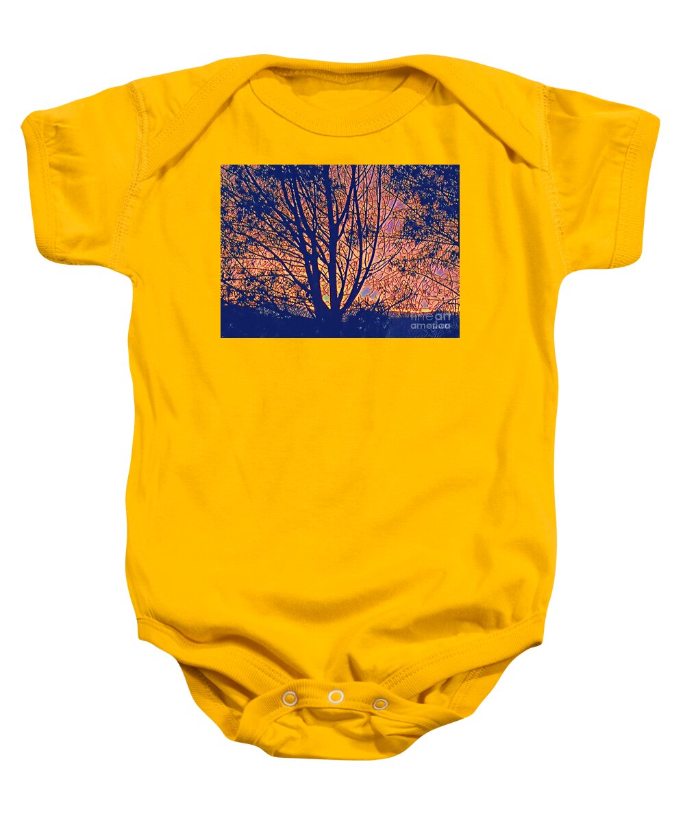 Sunrise Baby Onesie featuring the painting Sunrise by Denise Railey