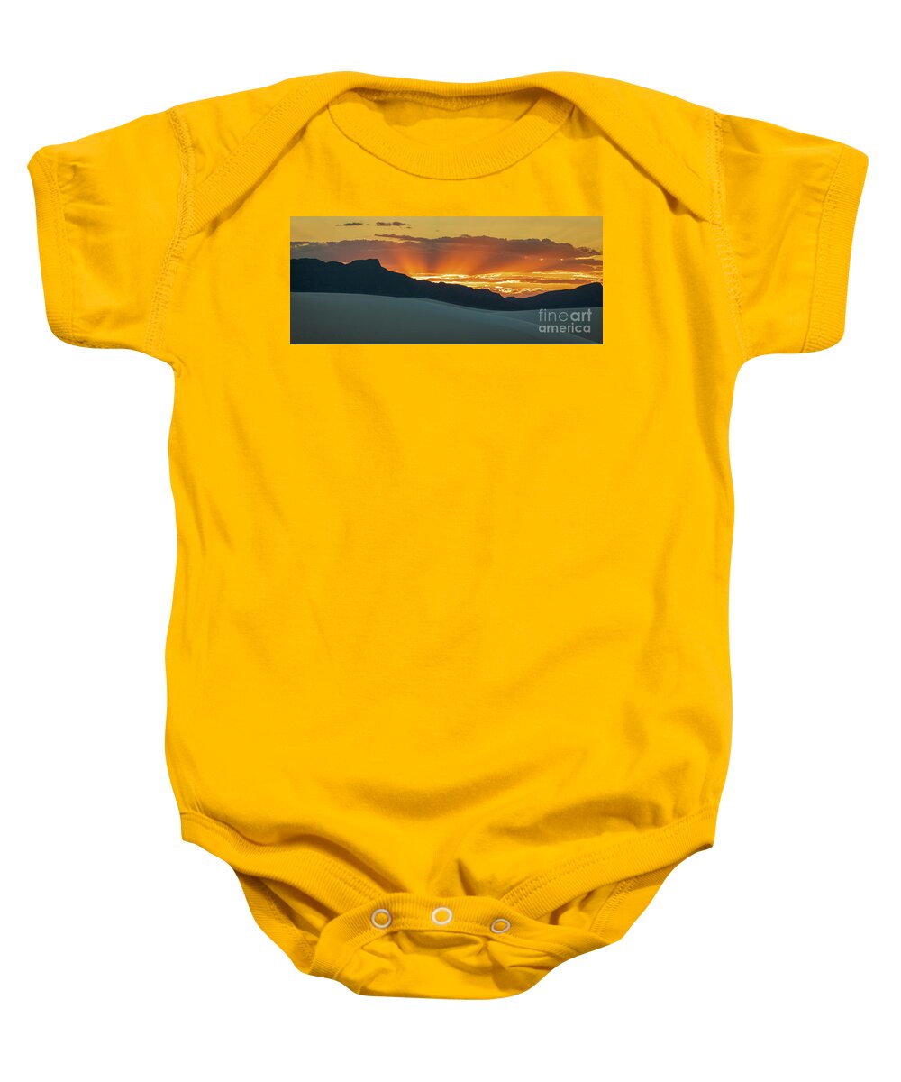 White Sands National Monument Baby Onesie featuring the photograph Sunset At White Sands by Doug Sturgess