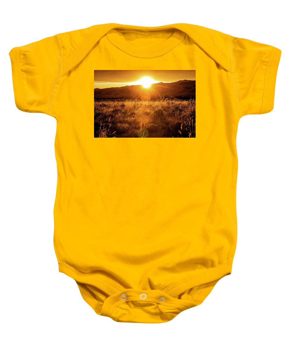 Sunset Baby Onesie featuring the photograph Sunset Magic by Elin Skov Vaeth