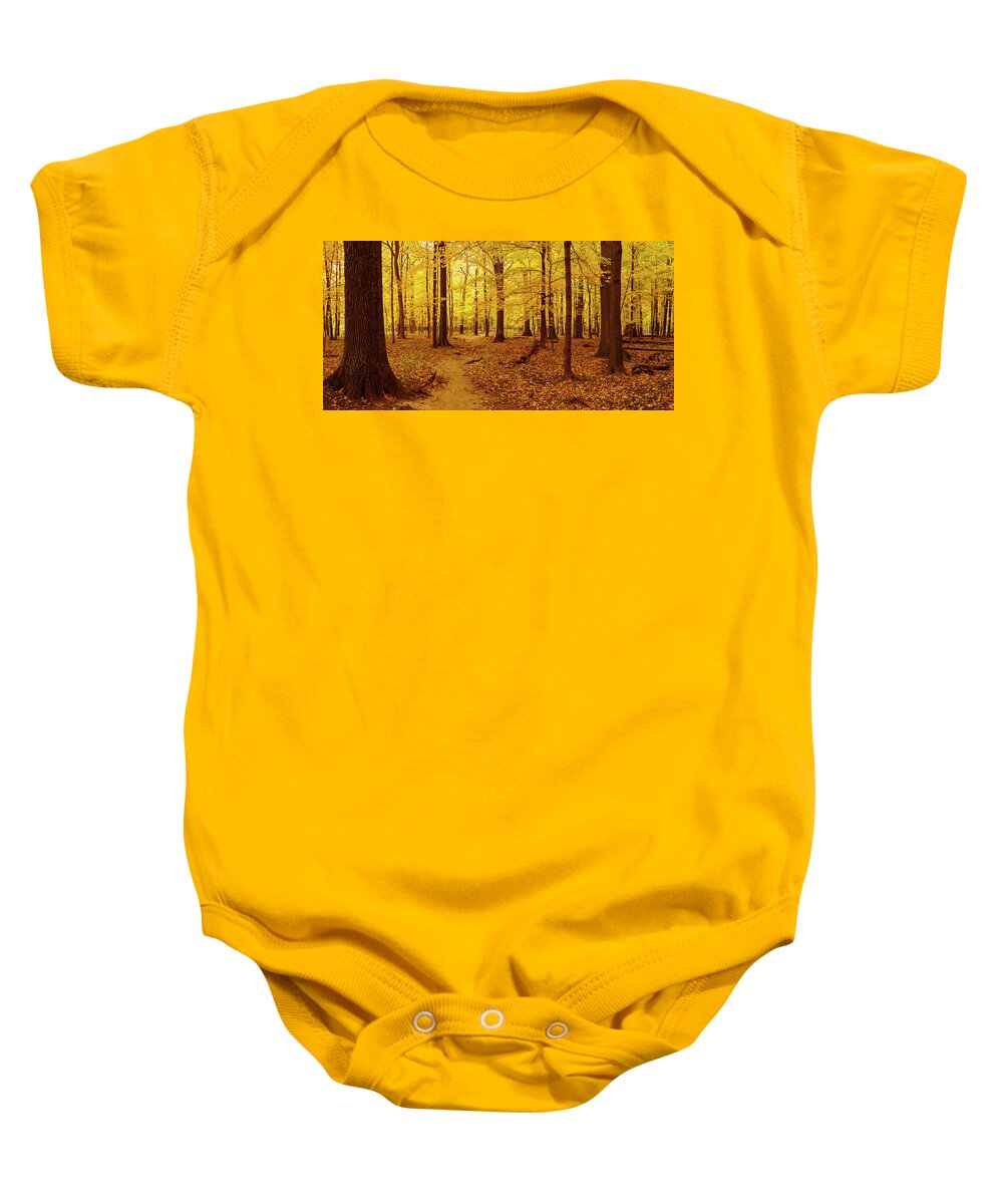 Thature Woods Baby Onesie featuring the photograph Thatcherama by Todd Bannor