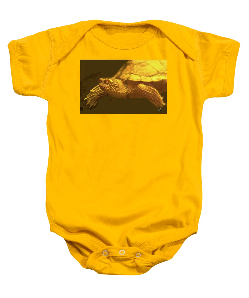 Turtles Baby Onesie featuring the photograph The Swimmer by CHAZ Daugherty