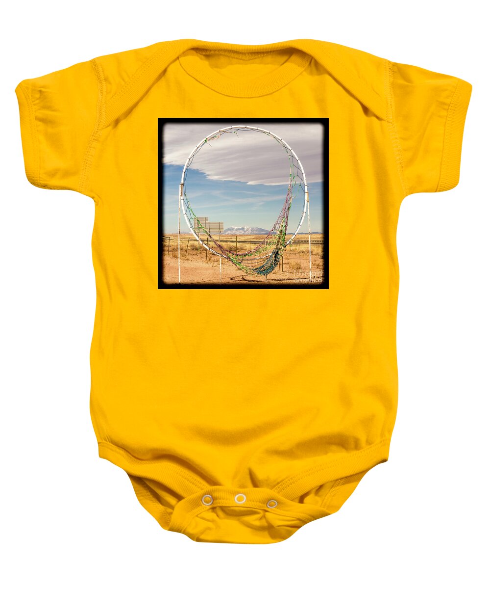 Torn Iconic Dreamcatcher Baby Onesie featuring the photograph Torn Iconic Dreamcatcher by Imagery by Charly