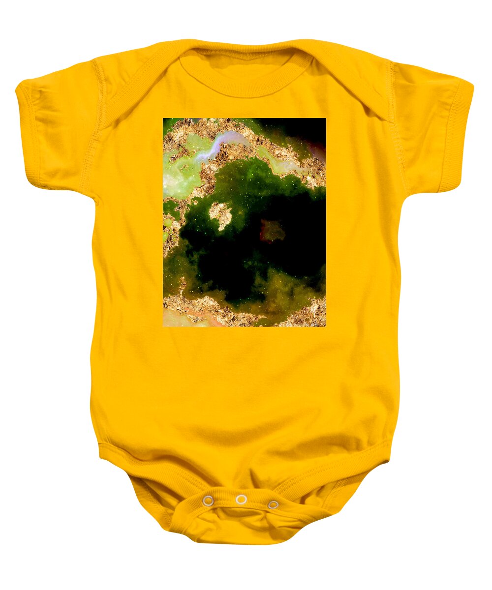 Holyrockarts Baby Onesie featuring the mixed media 100 Starry Nebulas in Space Abstract Digital Painting 013 by Holy Rock Design