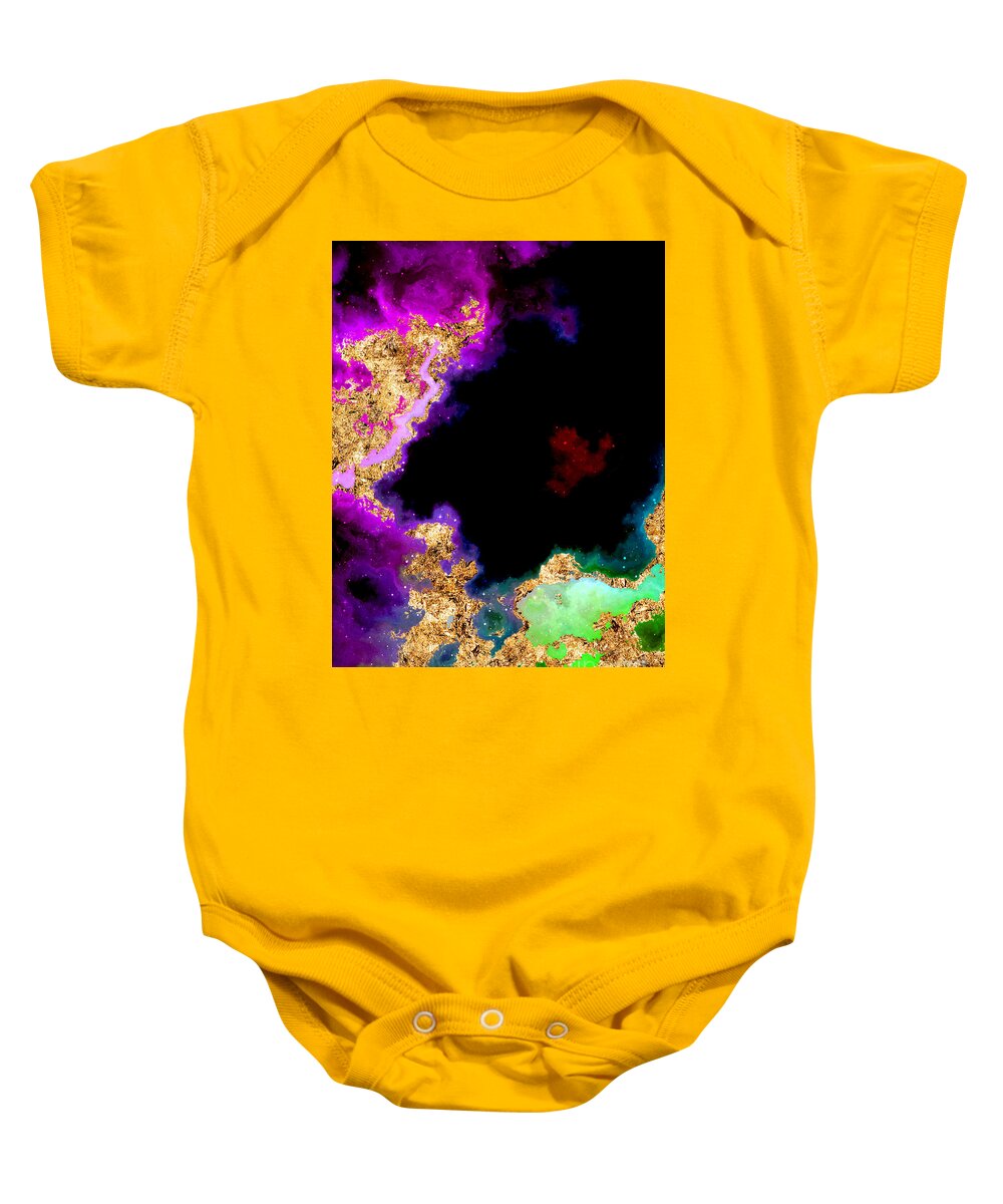 Holyrockarts Baby Onesie featuring the mixed media 100 Starry Nebulas in Space Abstract Digital Painting 038 by Holy Rock Design