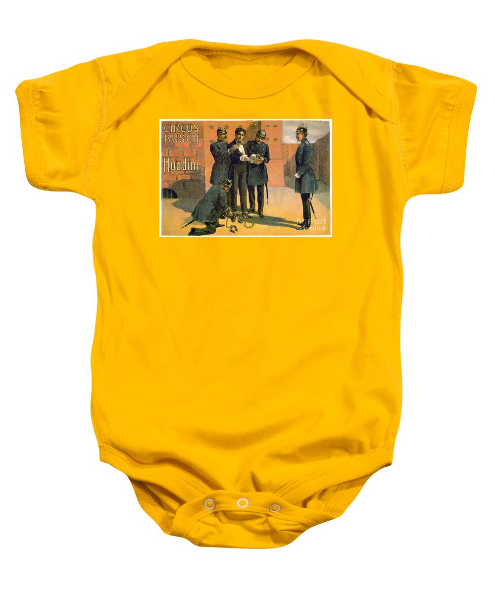 1908 Baby Onesie featuring the drawing Harry Houdini #38 by Granger
