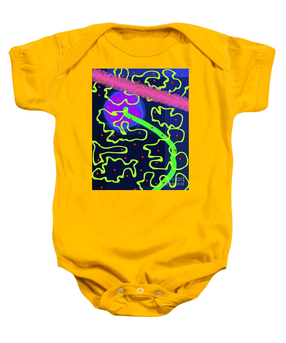 Abstract Baby Onesie featuring the digital art 9-11-2013cabcde by Walter Paul Bebirian