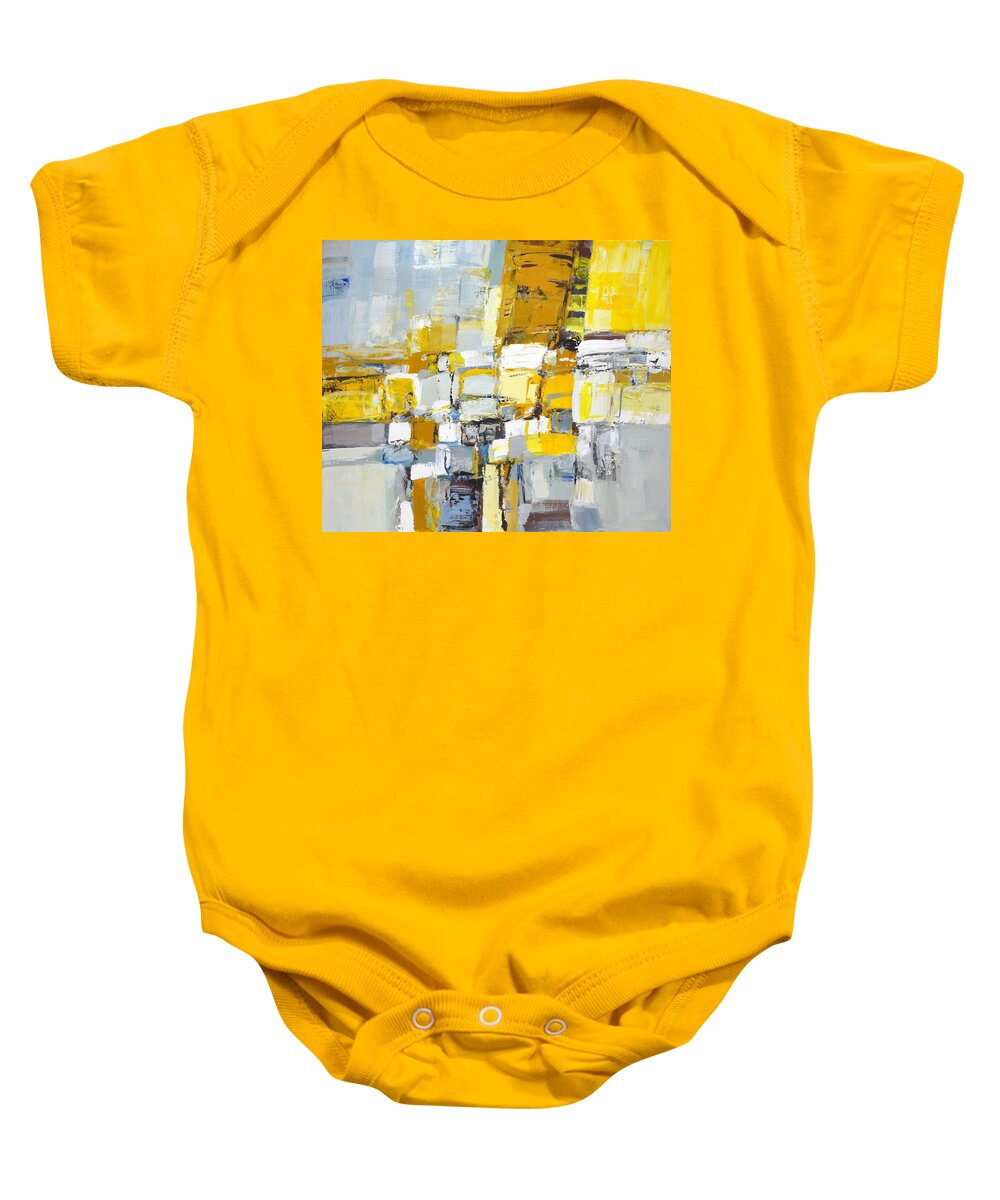 Abstraction Baby Onesie featuring the painting 	Abstraction 2021 by Iryna Kastsova