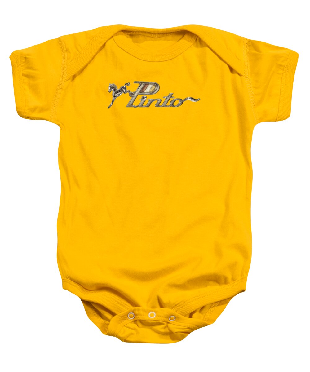 Automotive Baby Onesie featuring the photograph Pinto Car Badge by YoPedro