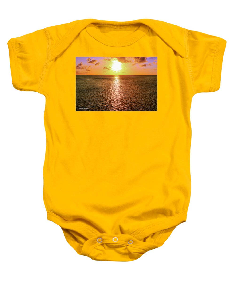 Aruba Baby Onesie featuring the photograph Aruba Sunset by Randy Bradley