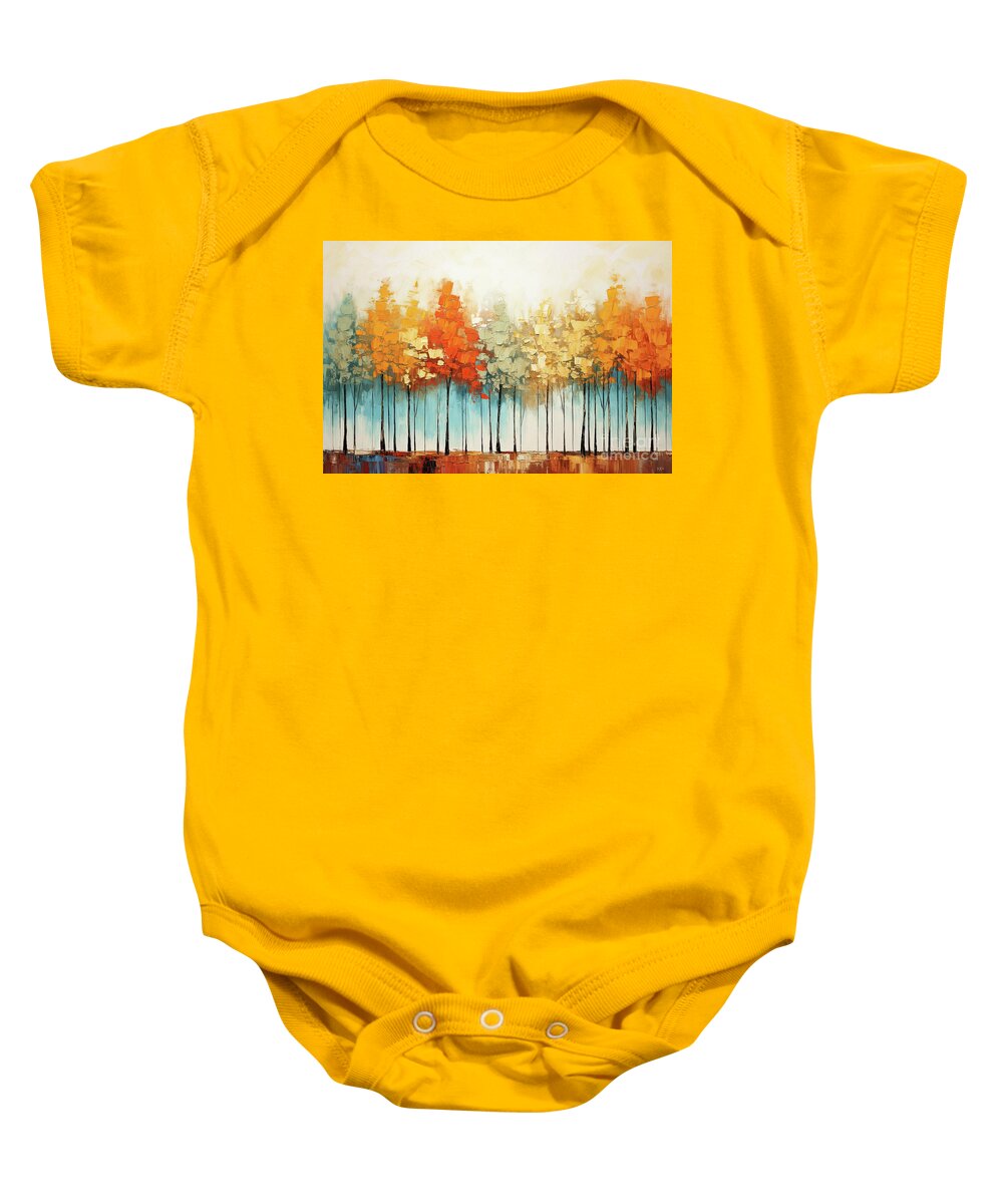 Trees Baby Onesie featuring the painting Autumn Ecstacy by Tina LeCour