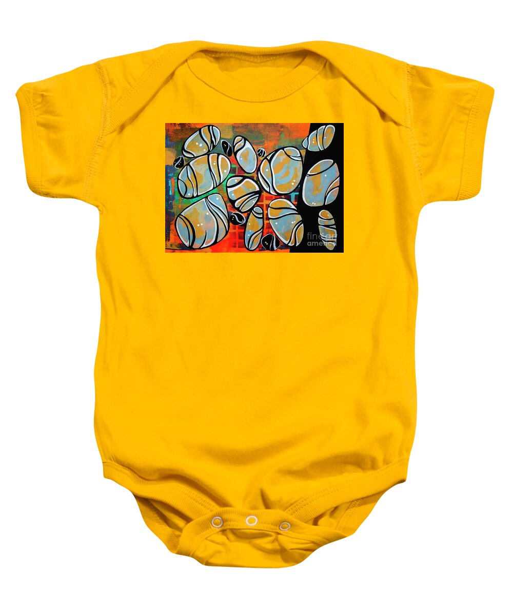 Nature Baby Onesie featuring the painting Balance1 by Ariadna De Raadt