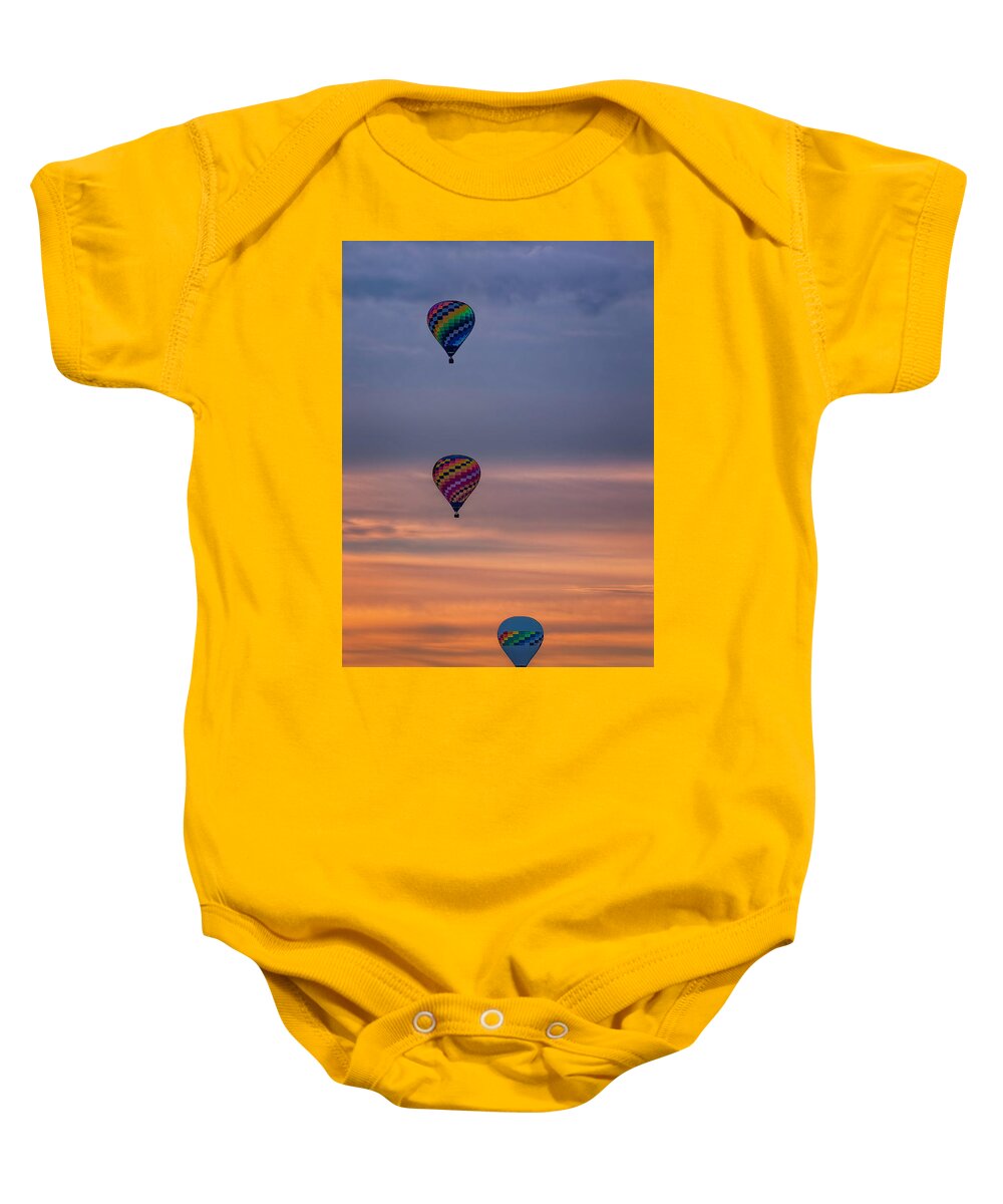 Park City Baby Onesie featuring the photograph Balloons at Sunrise by Michael Ash