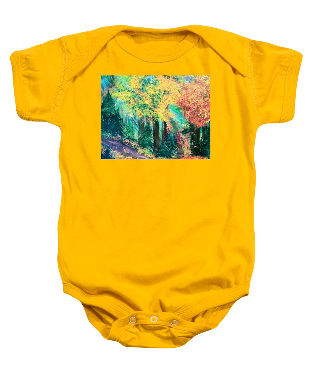 Fall Baby Onesie featuring the painting Beautiful Fall by Lynne McQueen