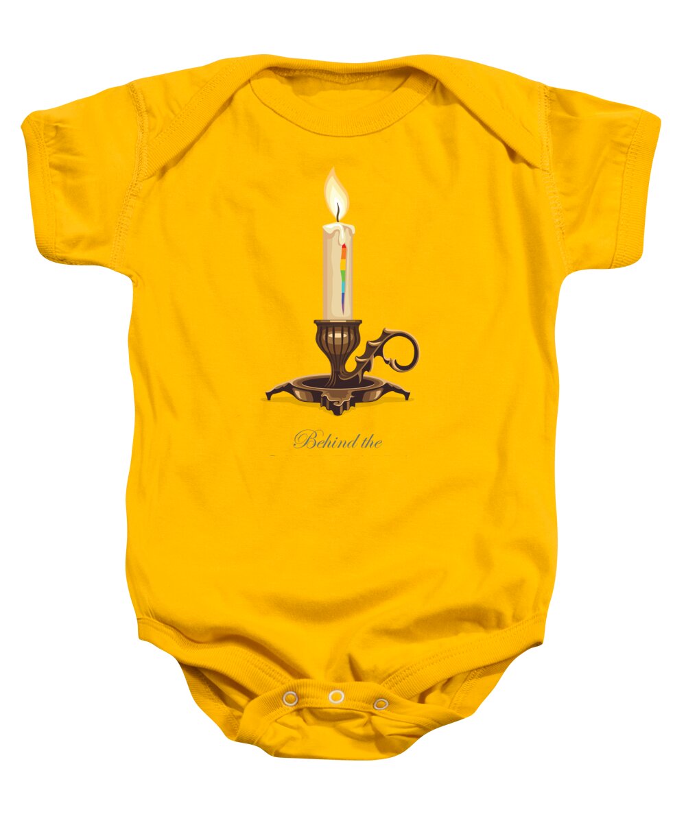 Behind The Candelabra Baby Onesie featuring the digital art Behind the Candelabra - Alternative Movie Poster by Movie Poster Boy