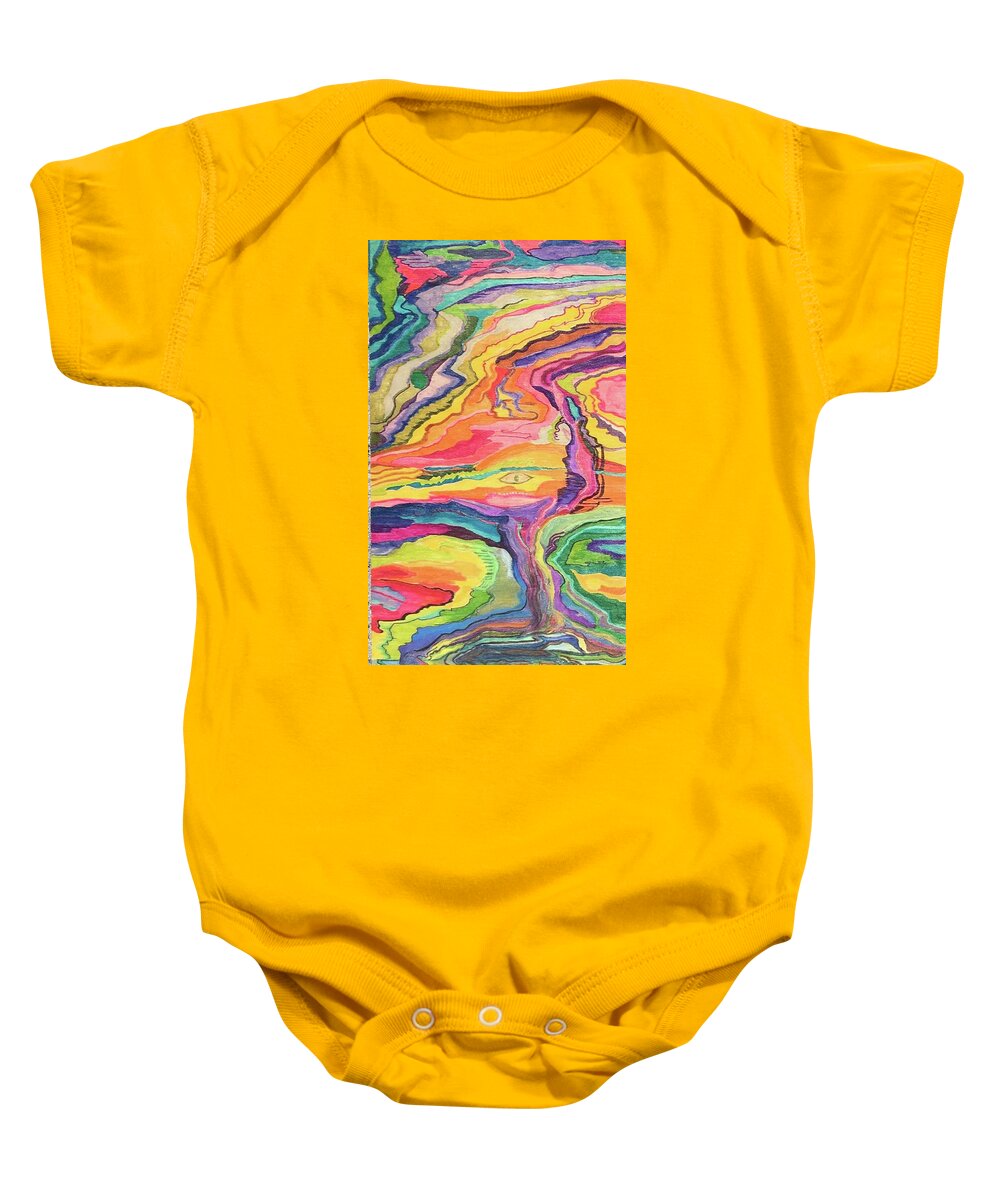 Imaginary Baby Onesie featuring the drawing Blow Away by Suzanne Udell Levinger
