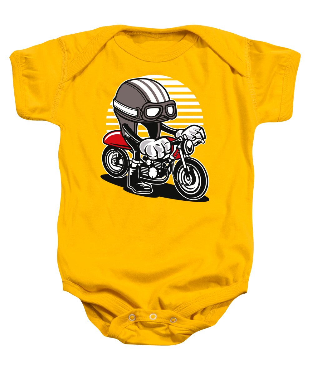Cafe Baby Onesie featuring the digital art Cafe racer by Long Shot