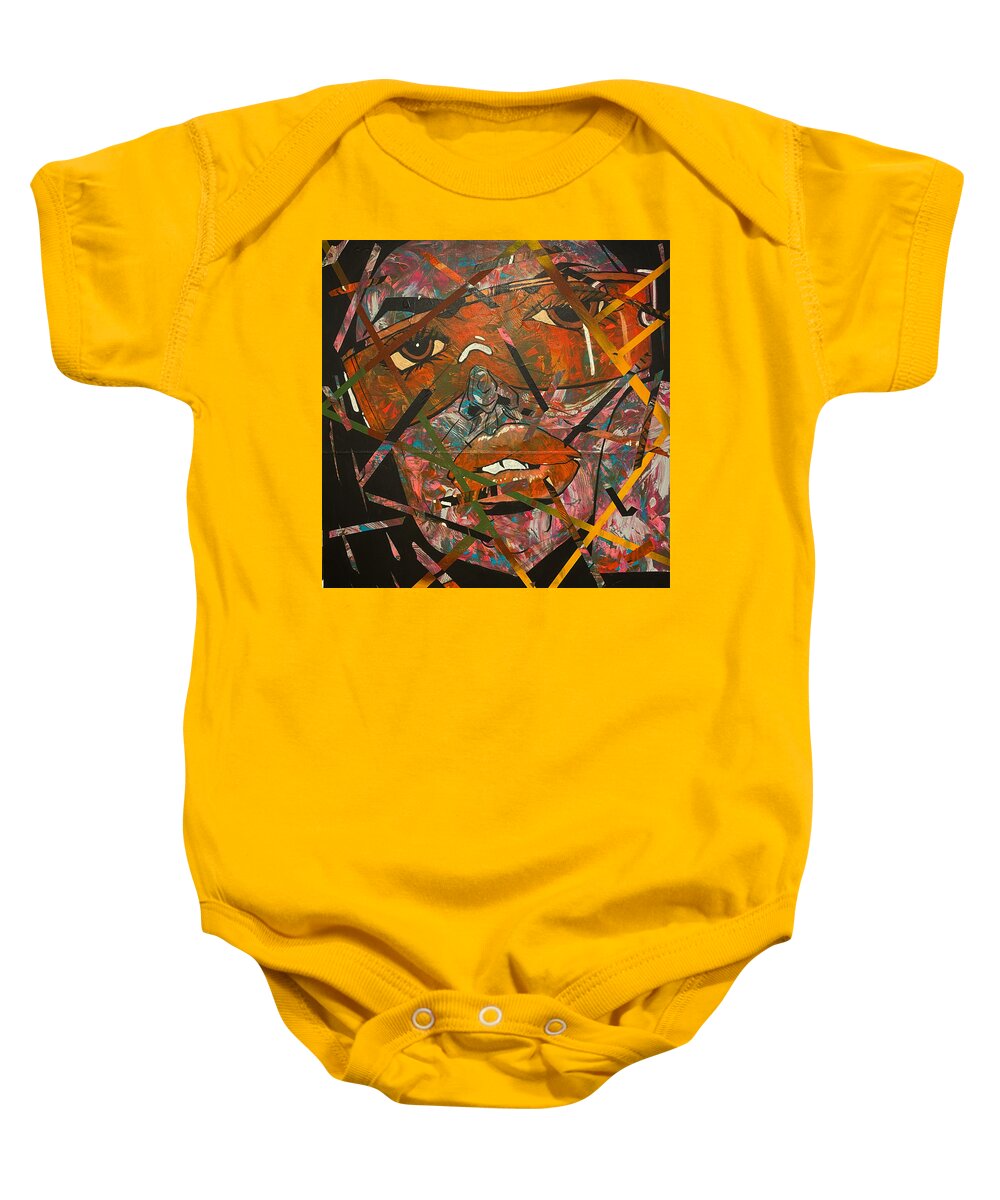 Abstract Expressionism Baby Onesie featuring the painting City Gurl by Julius Hannah