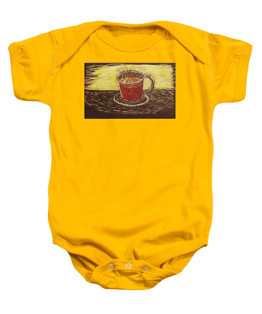 Coffee Baby Onesie featuring the drawing Coffee by Branwen Drew