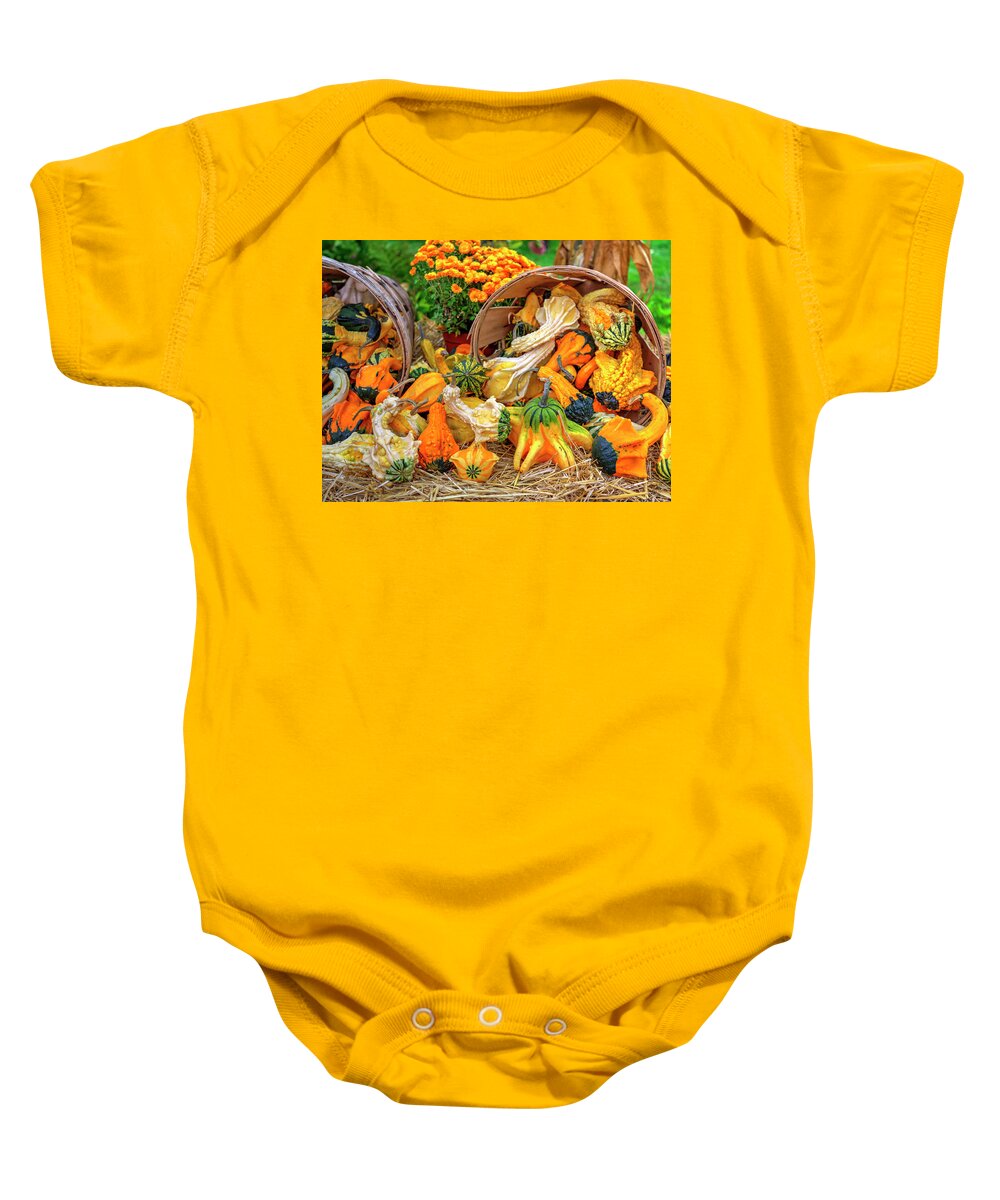 Fine Art Baby Onesie featuring the photograph Colorful Harvest by Robert Harris