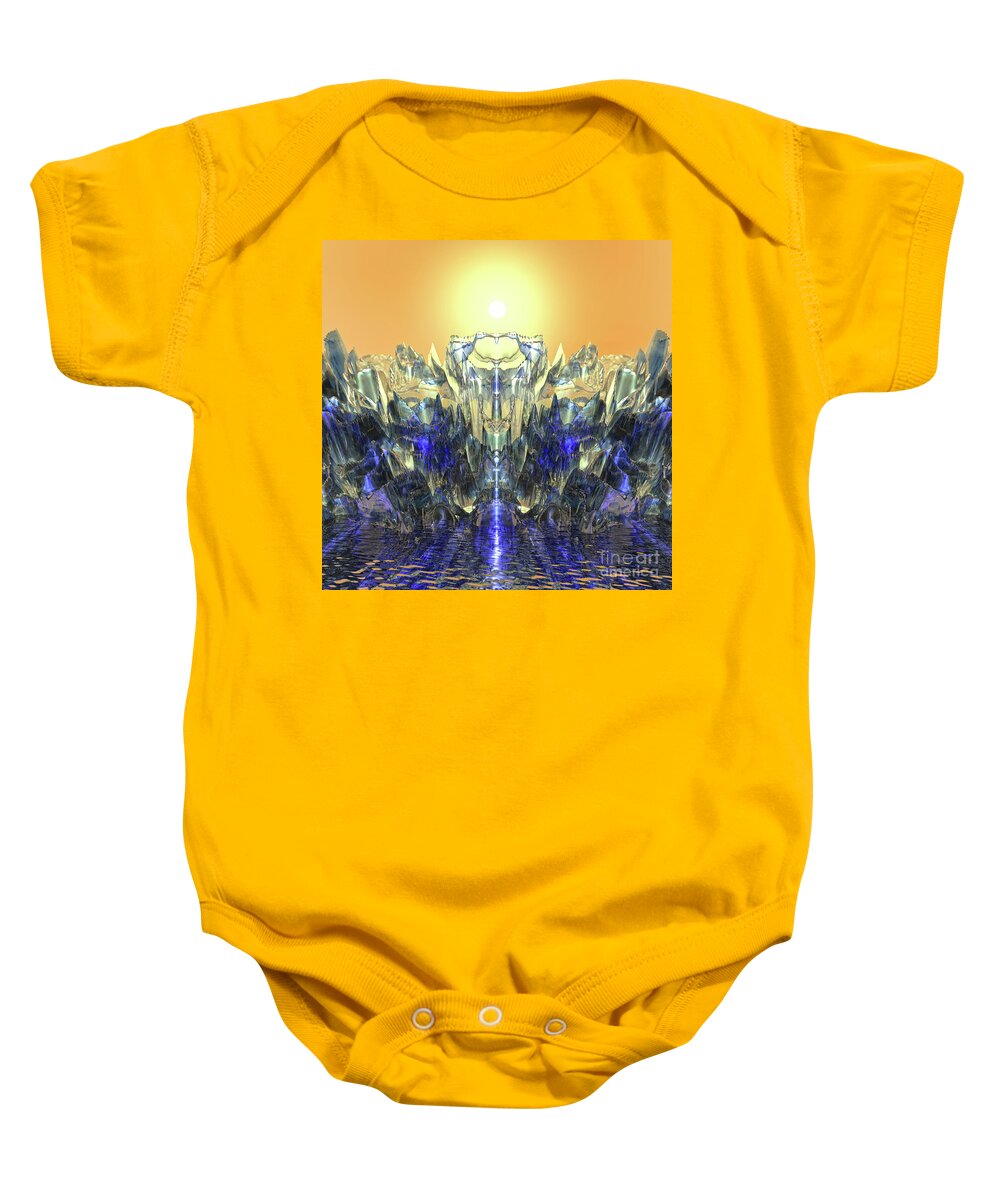 Colorful Baby Onesie featuring the digital art Crystal Ship by Phil Perkins