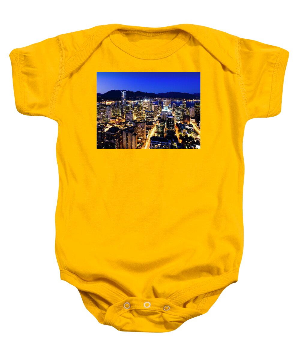 Vancouver British Columbia Canada 2010 Winter Olympic City Baby Onesie featuring the photograph Downtown Vancouver Canada 1374 by Amyn Nasser