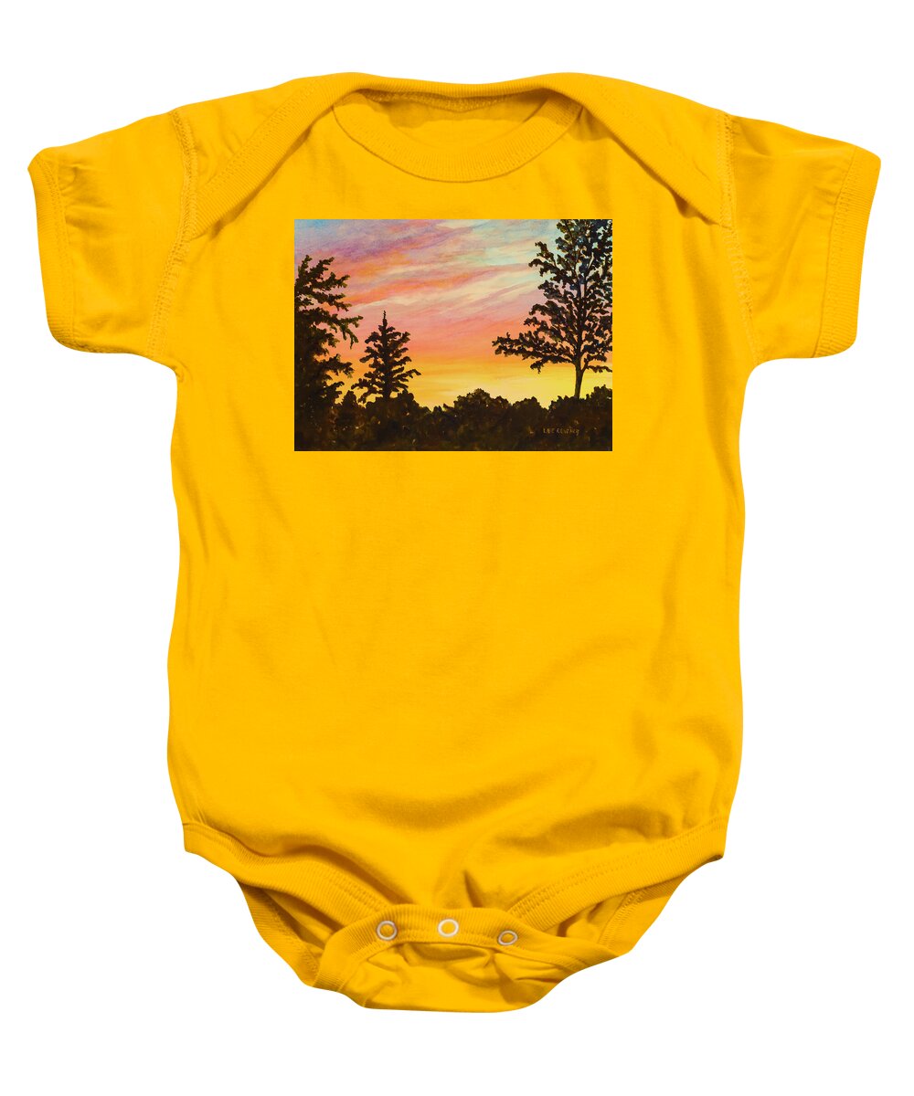 Landscape Baby Onesie featuring the painting Early June Sunset by Lee Beuther