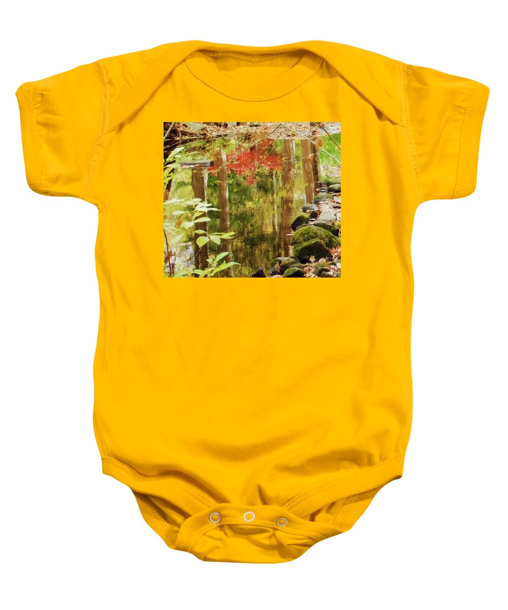 Autumn Baby Onesie featuring the photograph Fall Parallels by Denise Benson