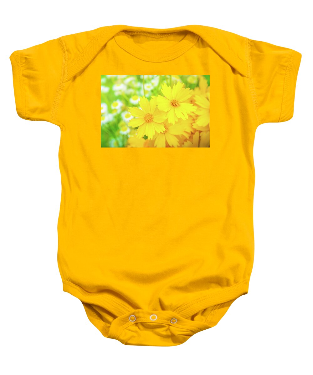 Flowers Baby Onesie featuring the photograph Field Of Spring Flowers by Jordan Hill