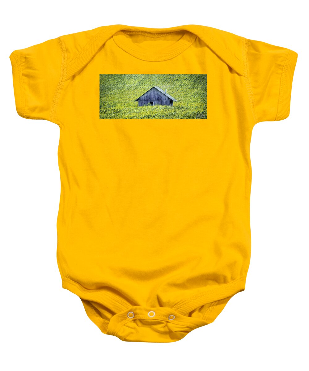Field Baby Onesie featuring the photograph Fields of Gold by Phil S Addis