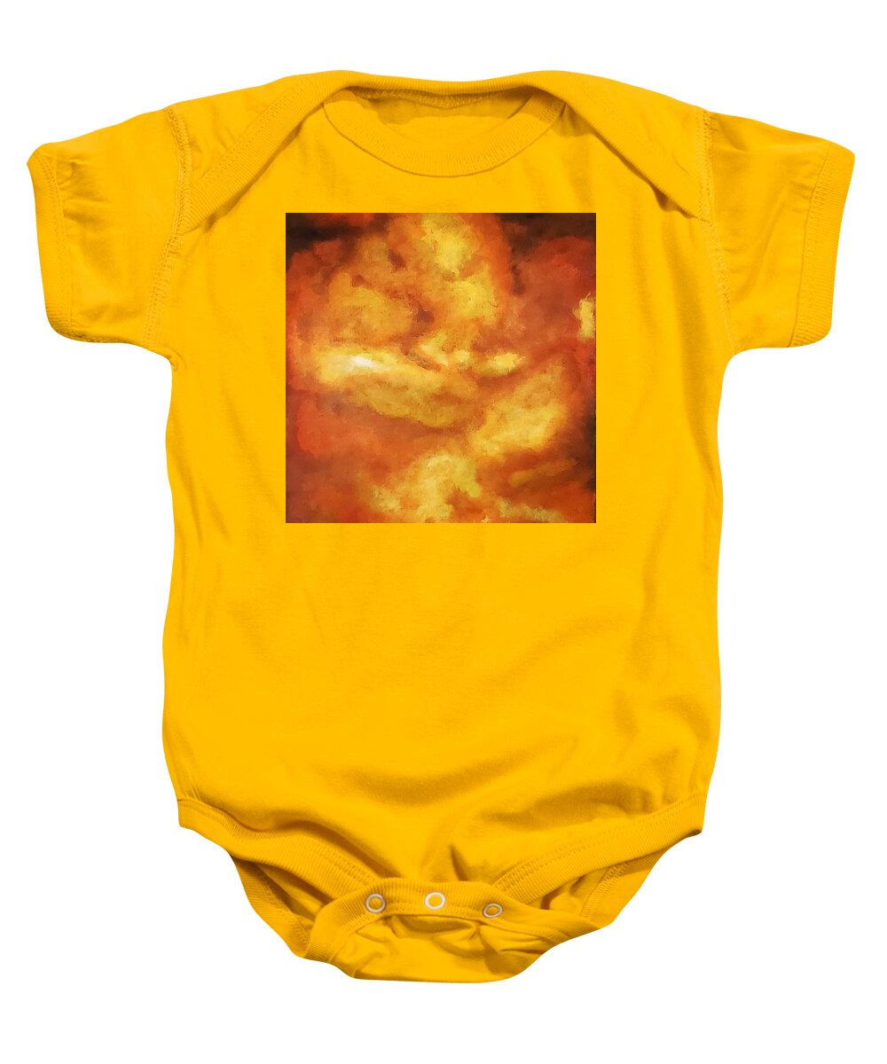 Fire Baby Onesie featuring the painting Fire by Amy Kuenzie