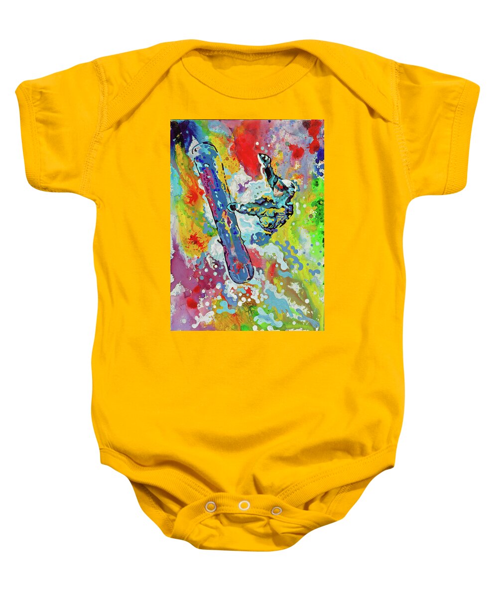 Snow Baby Onesie featuring the painting Frozen Explosion by Thom MADro
