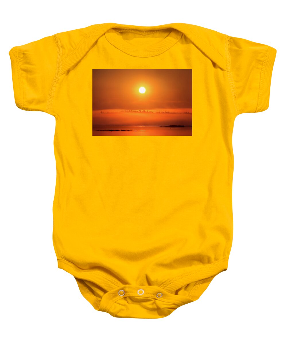 Sunrise Baby Onesie featuring the photograph Acadia Sunrise a5837 by Greg Hartford