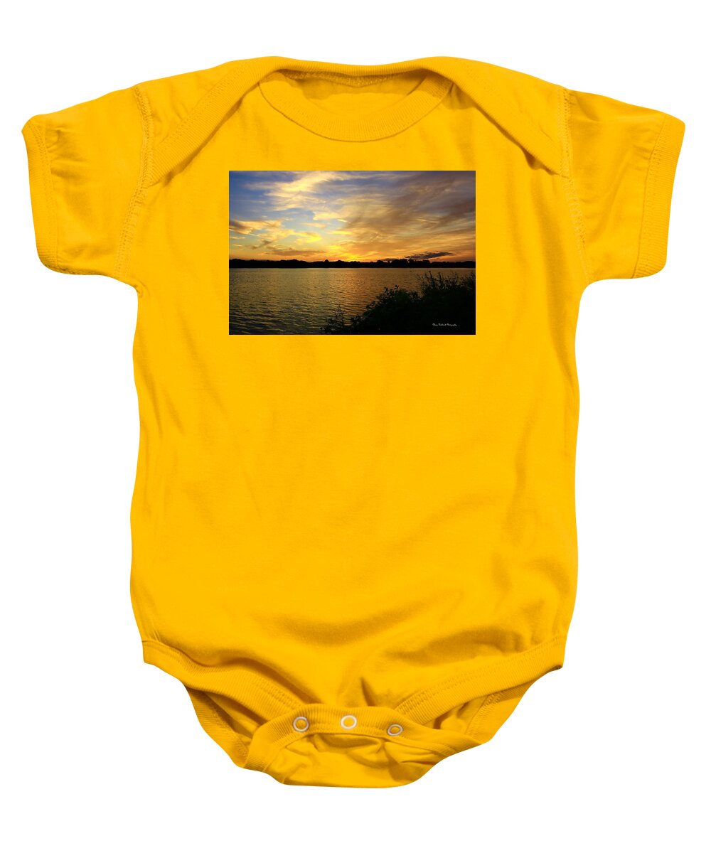 Sunset Baby Onesie featuring the photograph Golden Sunset by Mary Walchuck