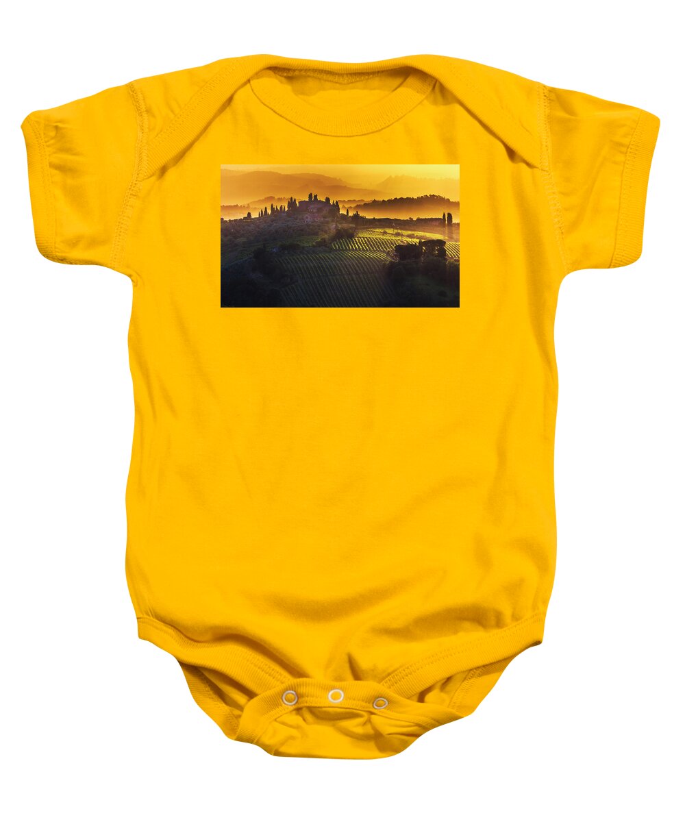 Italy Baby Onesie featuring the photograph Golden Tuscany by Evgeni Dinev