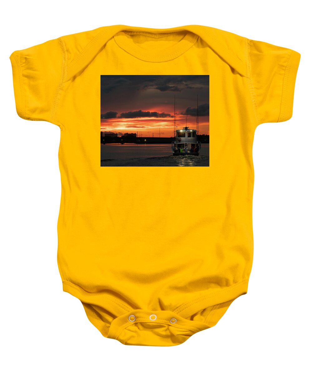 Deep Sea Fishing Baby Onesie featuring the photograph Gone Fishin by Jamie Tyler