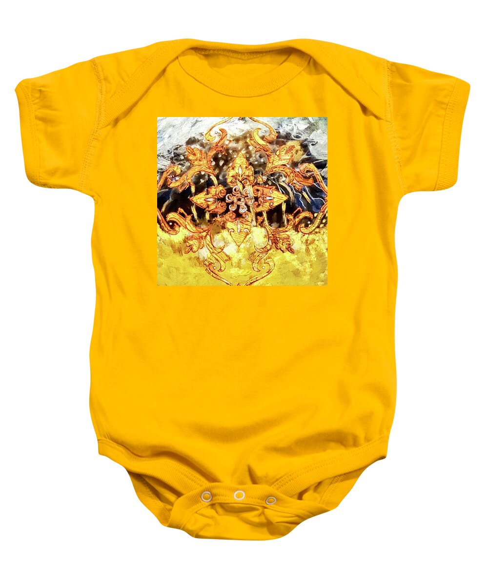 Abstract Baby Onesie featuring the painting Hallowed Ground by Karen Lillard