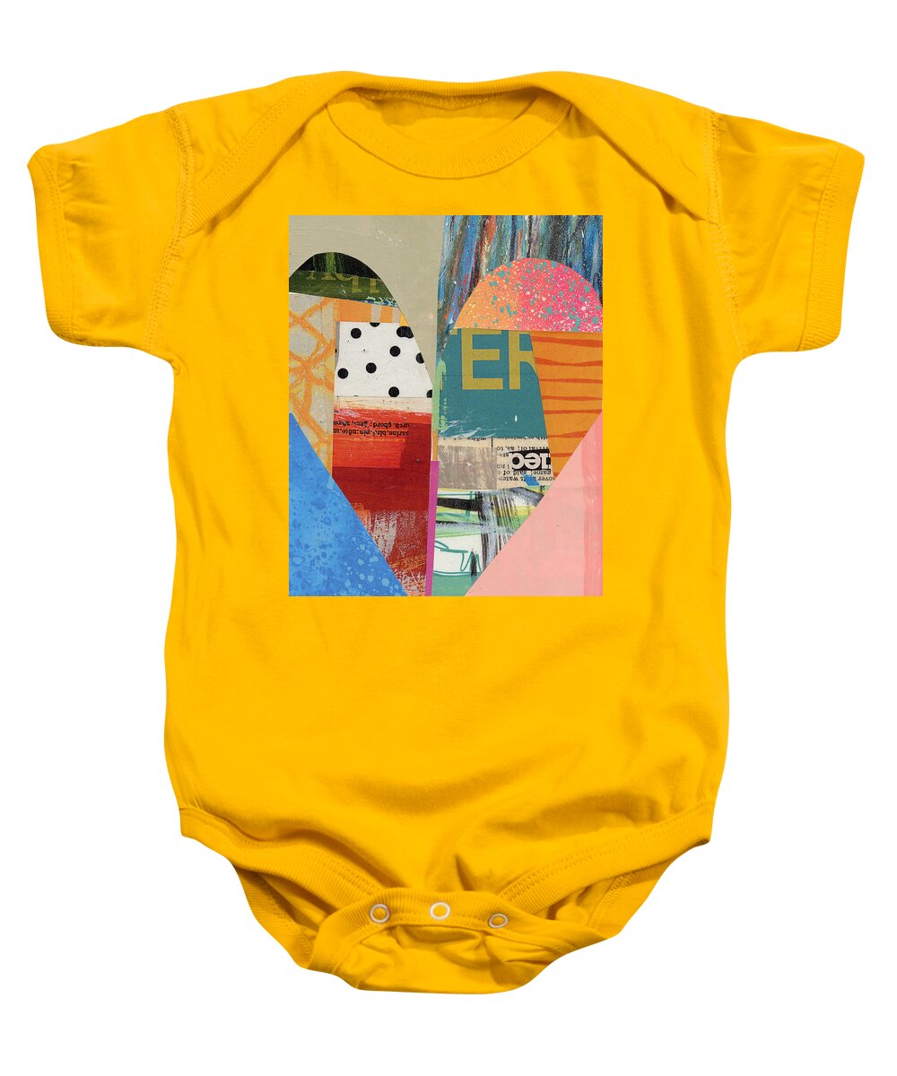 Abstract Art Baby Onesie featuring the digital art Heart Collage #60 by Jane Davies
