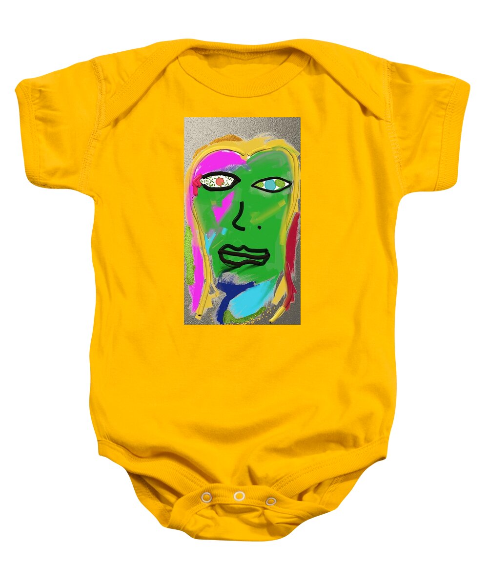 Face Baby Onesie featuring the digital art Her by ToNY CaMM