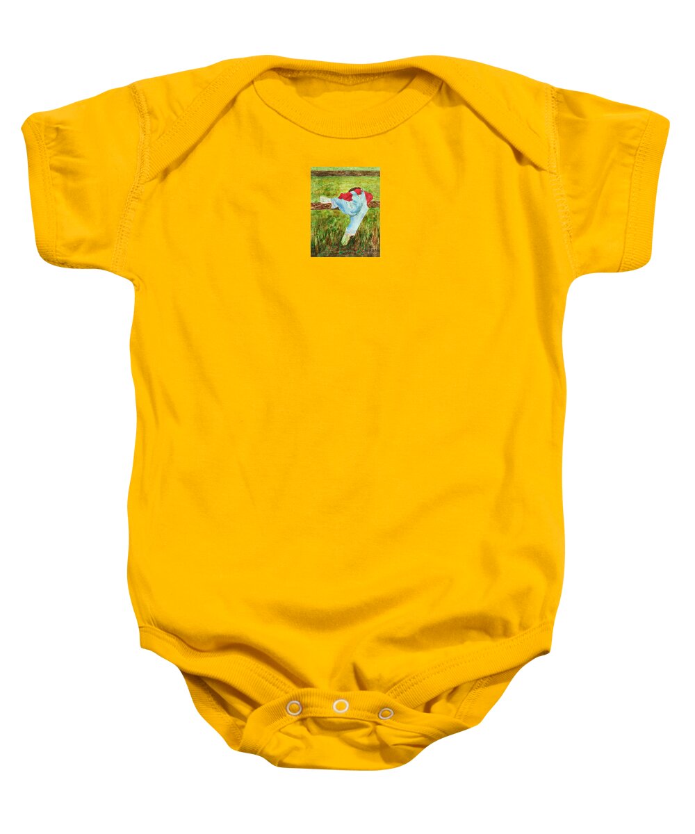 Canadian Sher Nasser Artist Painter Baby Onesie featuring the painting Hide and Seek Watercolor painting by Sher Nasser